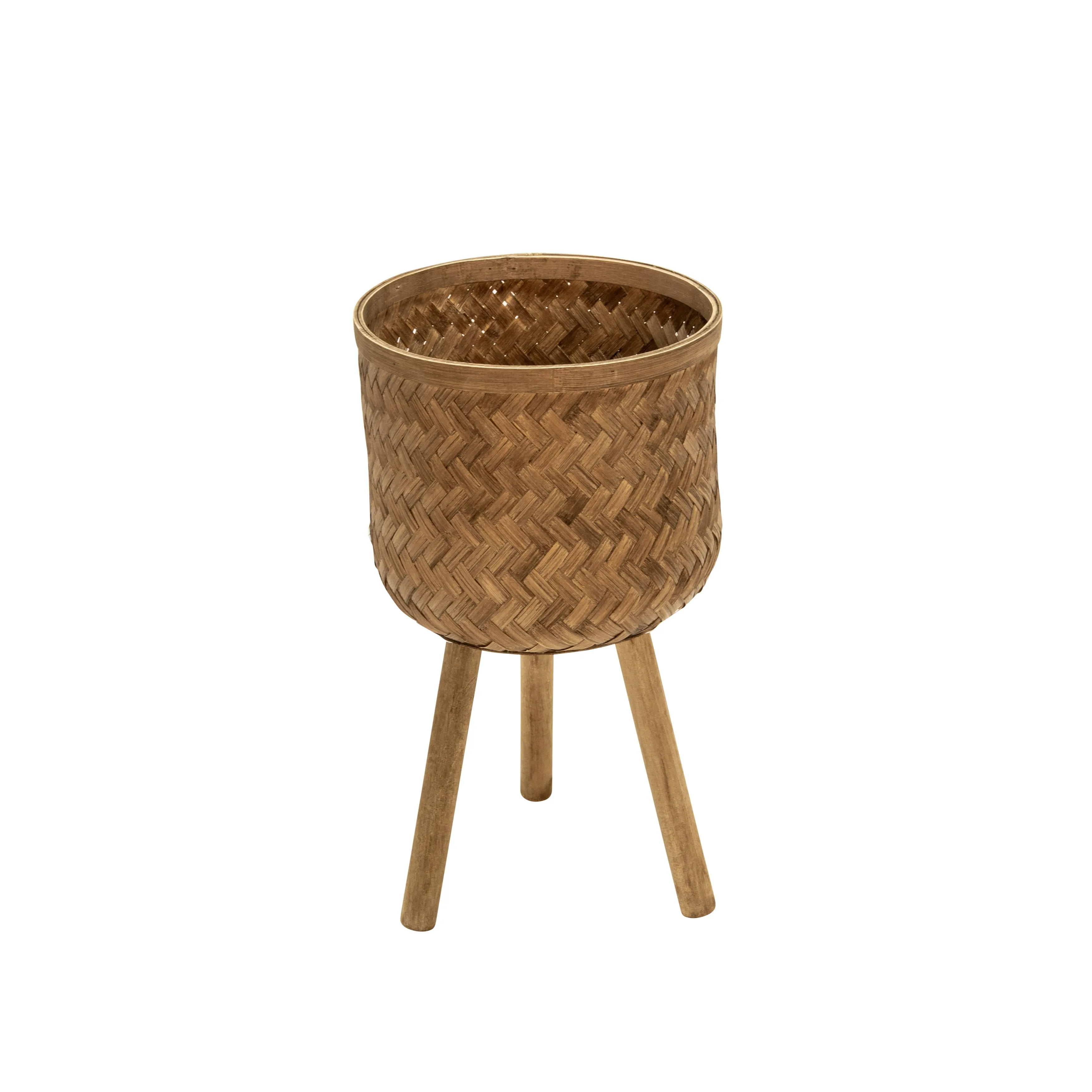 S/3 Bamboo Planters 11/13/15" Brown