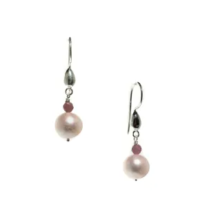 Sea Dreams Pearl Earrings Rhodochristite