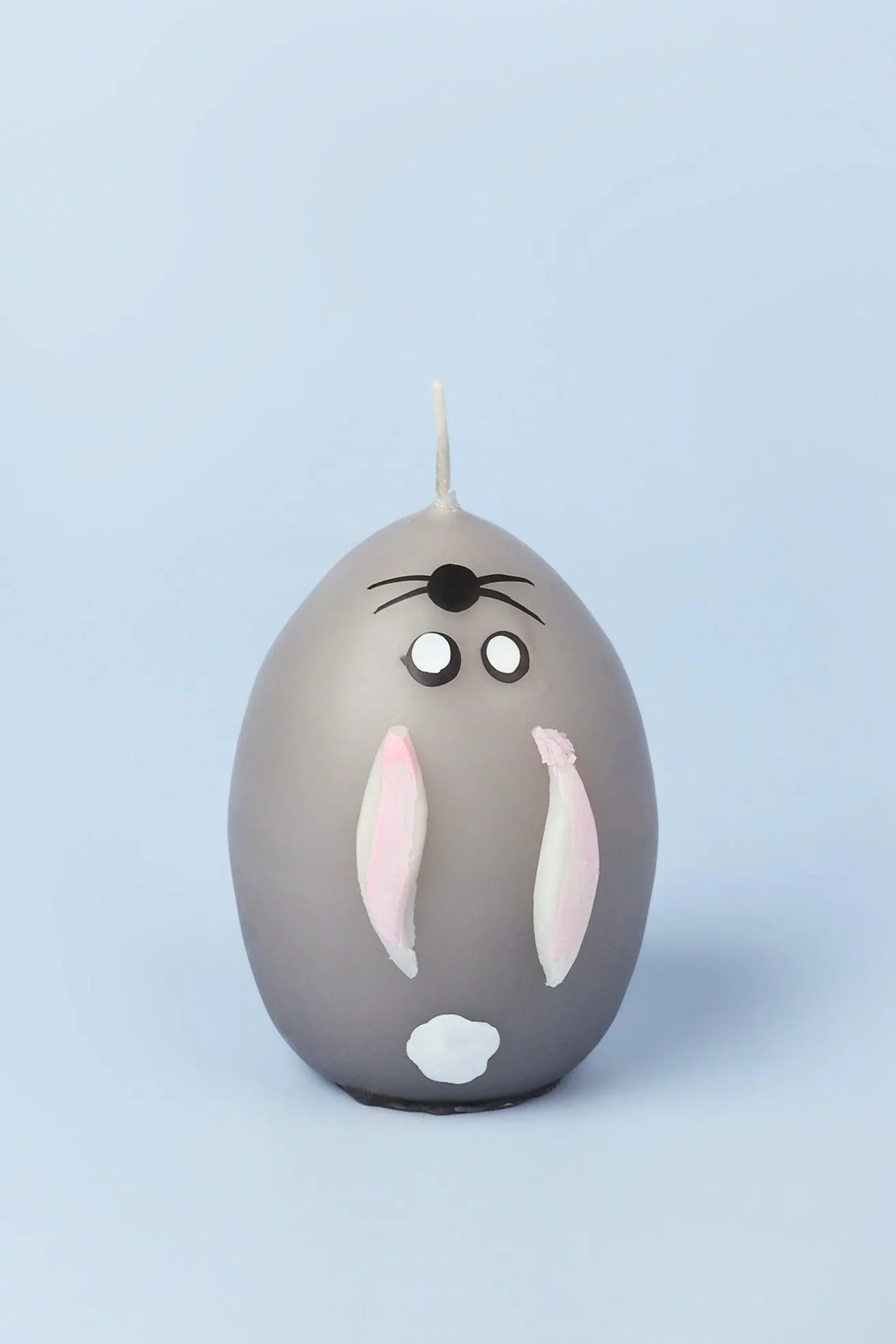 Set of 6 - Hoppy Easter Egg Candles - Grey