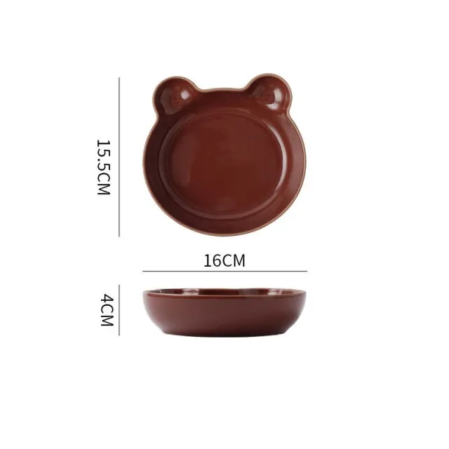 Set of cute cartoon ceramic plate