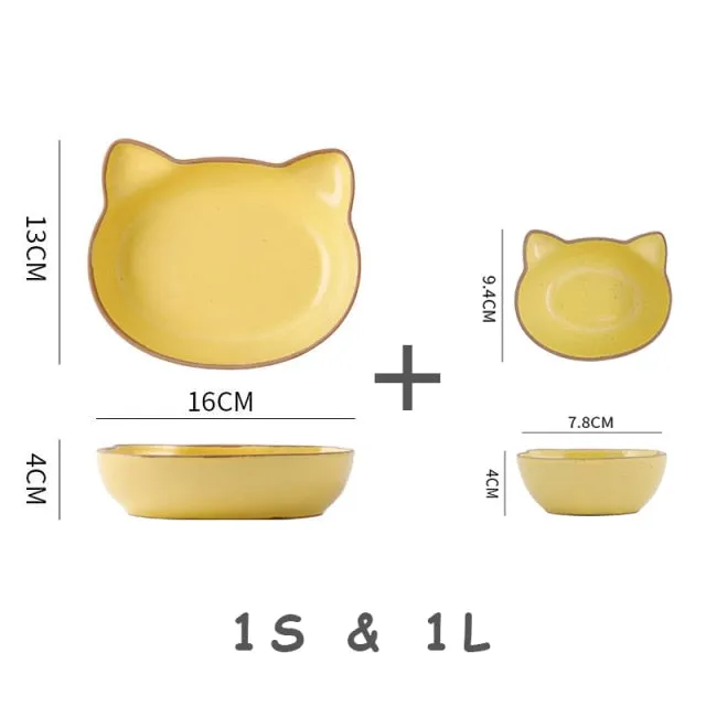 Set of cute cartoon ceramic plate