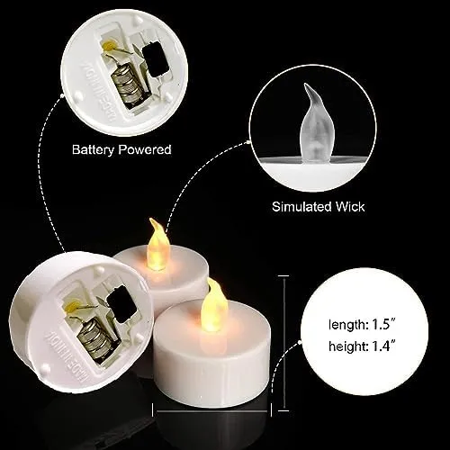 SHASHIKIRAN Led Tea Light Candles (Pack of 24) for Diwali Pooja & Christmas Decorations | Battery-Operated Flameless and Smokeless Decorative Lightings (Pack of 24)