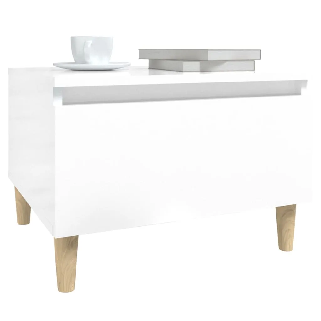 Side Tables 2 pcs High Gloss White 50x46x35 cm Engineered Wood
