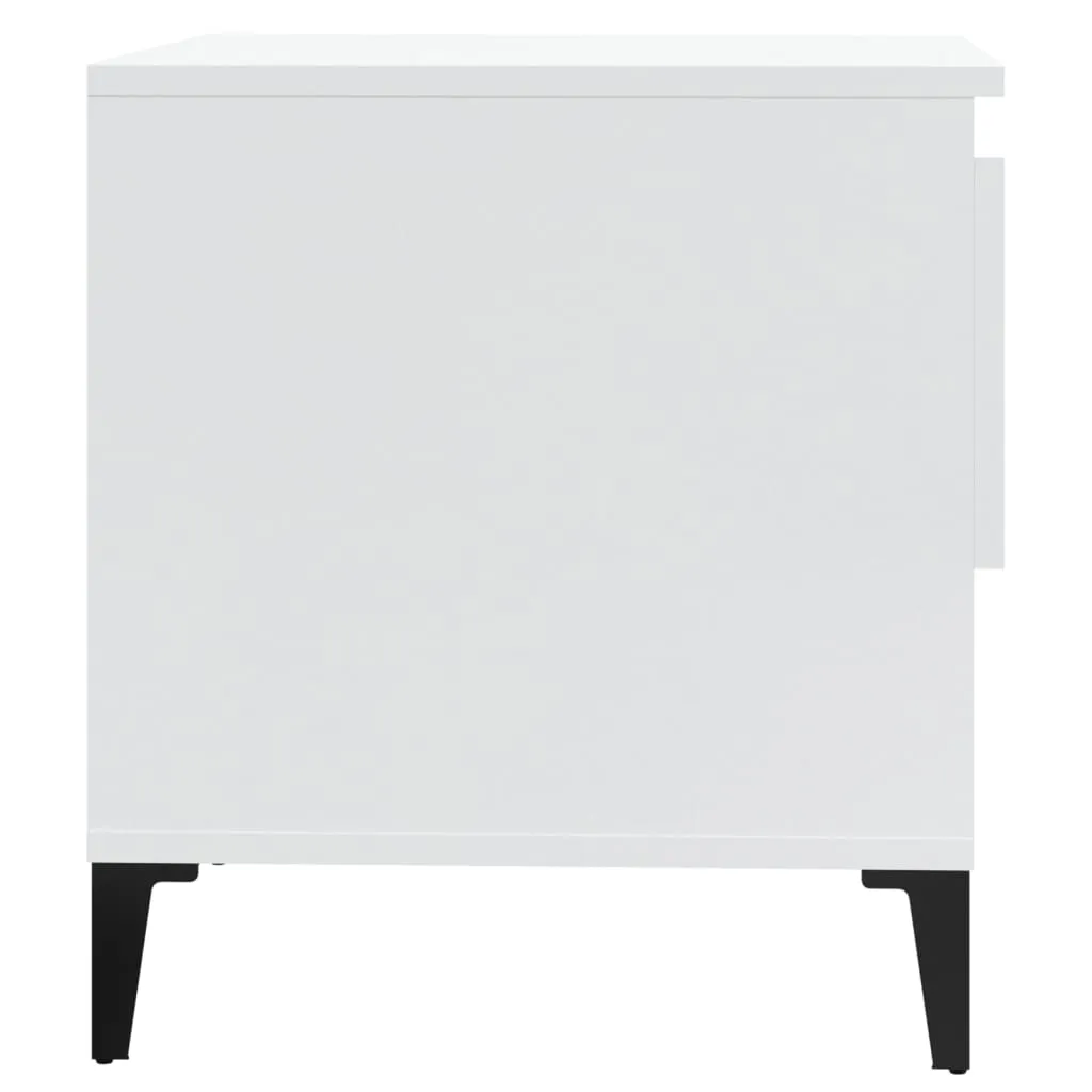 Side Tables 2 pcs High Gloss White 50x46x50 cm Engineered Wood