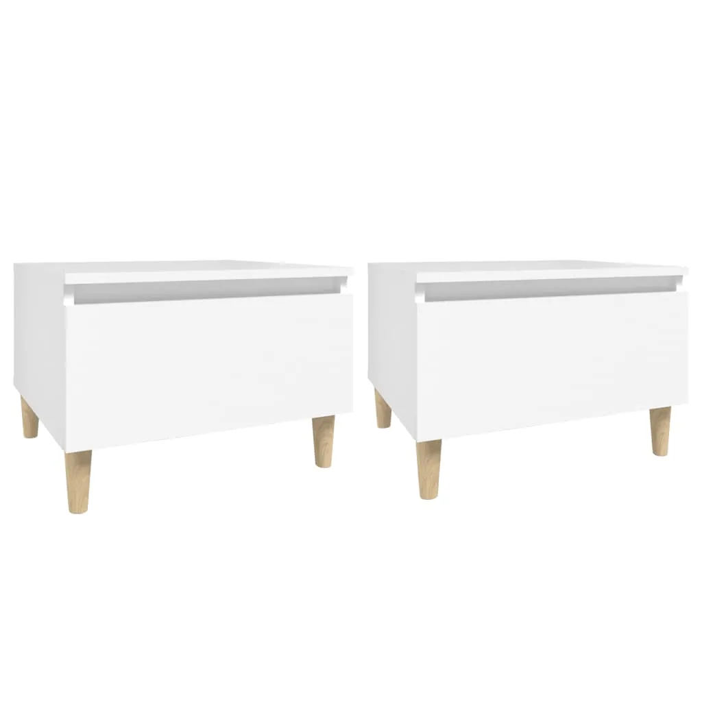 Side Tables 2 pcs White 50x46x35 cm Engineered Wood