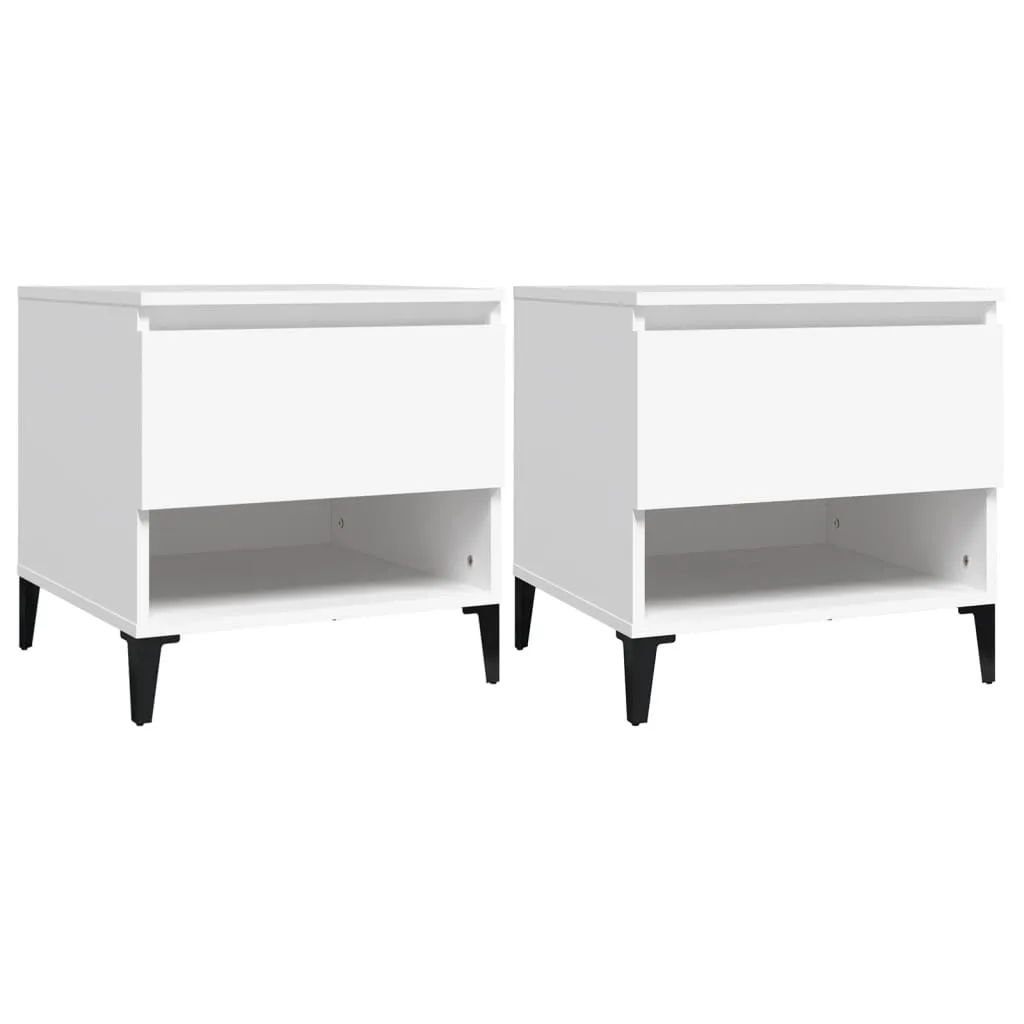 Side Tables 2 pcs White 50x46x50 cm Engineered Wood
