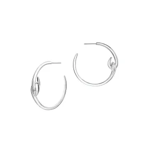 Silver Hook Hoop Earrings