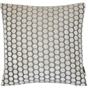 Small Hexagonal Cut Velvet Cushion - Cream