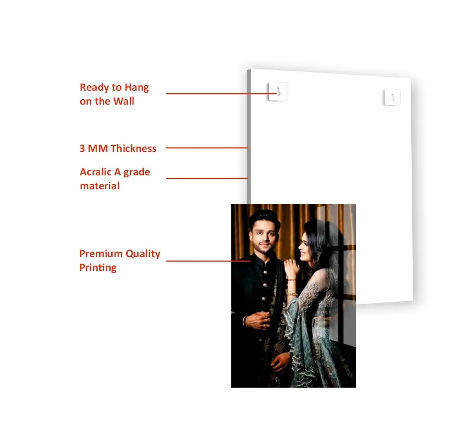 Sp Graphics Customized Acrylic Portrait Photo Frames And Personalized Photo Frames With Photo Upload Personalized Birthday Gifts Wall Decor Decoration Living Room(Acrylic Photo Frames),45 Centimeters
