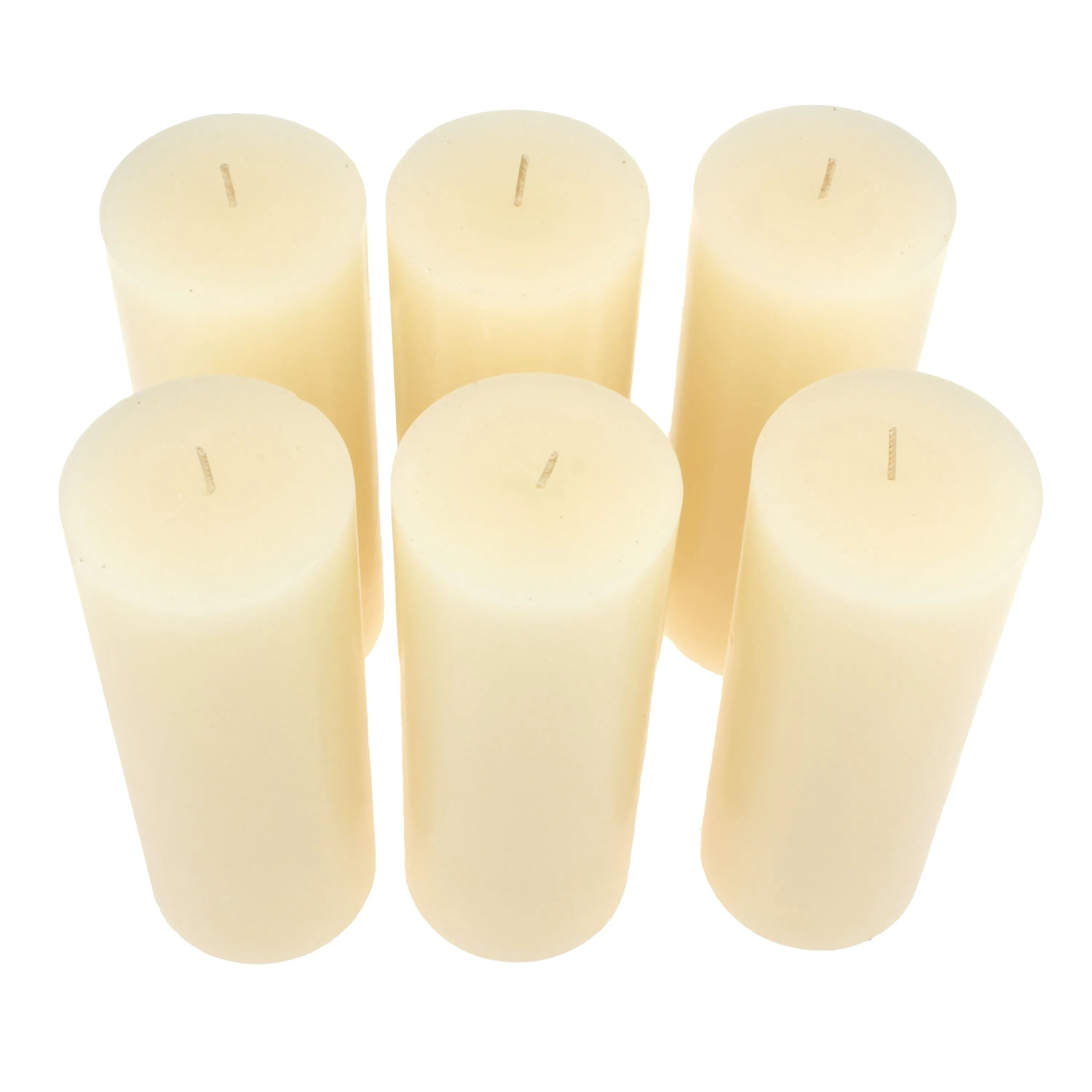Stonebriar Unscented 3" x 6" 1-Wick Ivory Pillar Candles, 6 Pack, Off-White (WS)