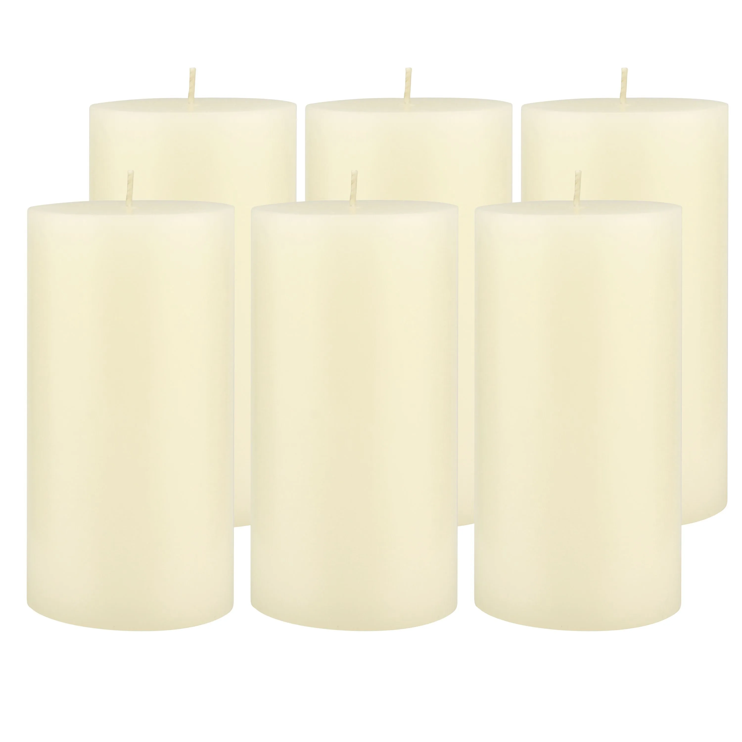 Stonebriar Unscented 3" x 6" 1-Wick Ivory Pillar Candles, 6 Pack, Off-White (WS)