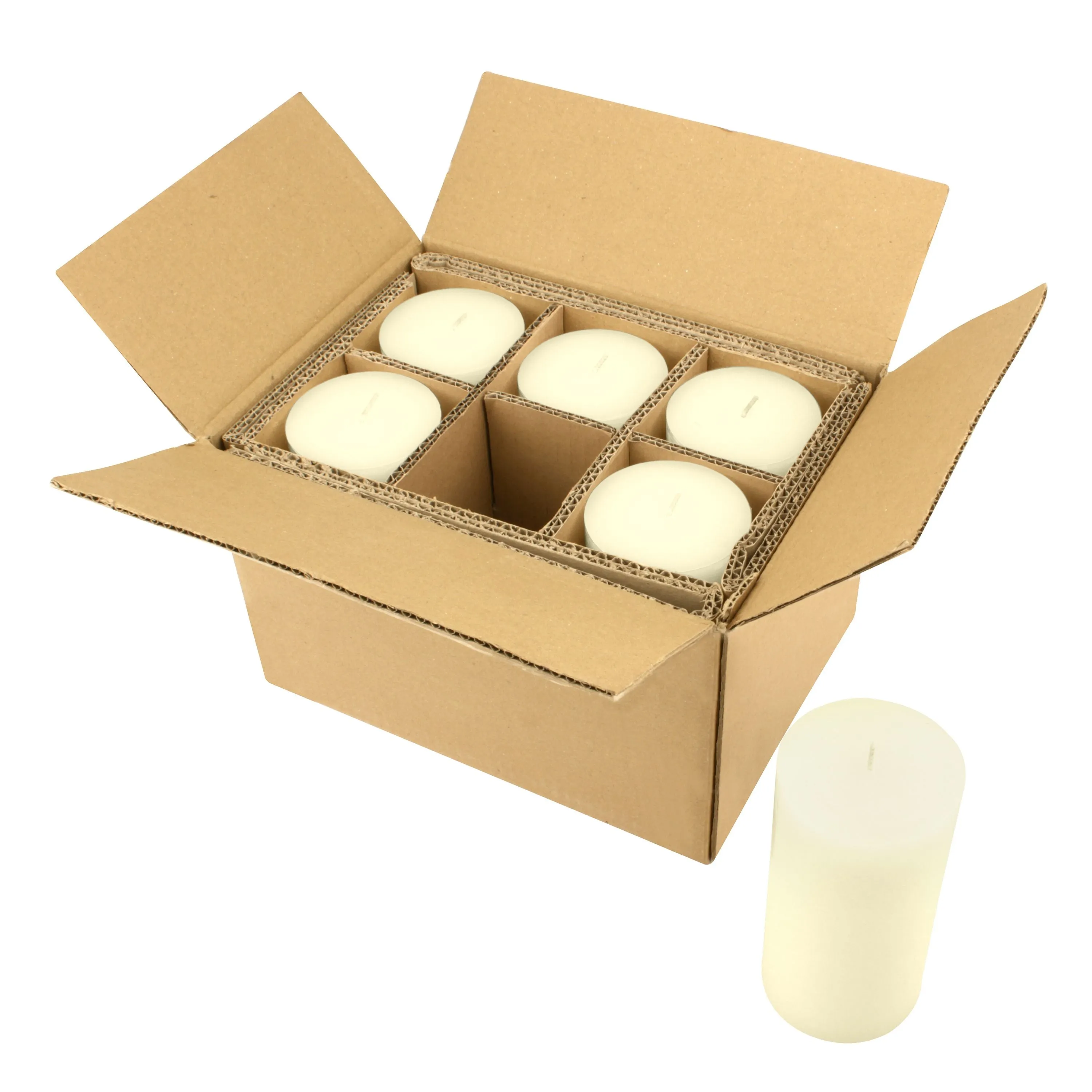 Stonebriar Unscented 3" x 6" 1-Wick Ivory Pillar Candles, 6 Pack, Off-White (WS)