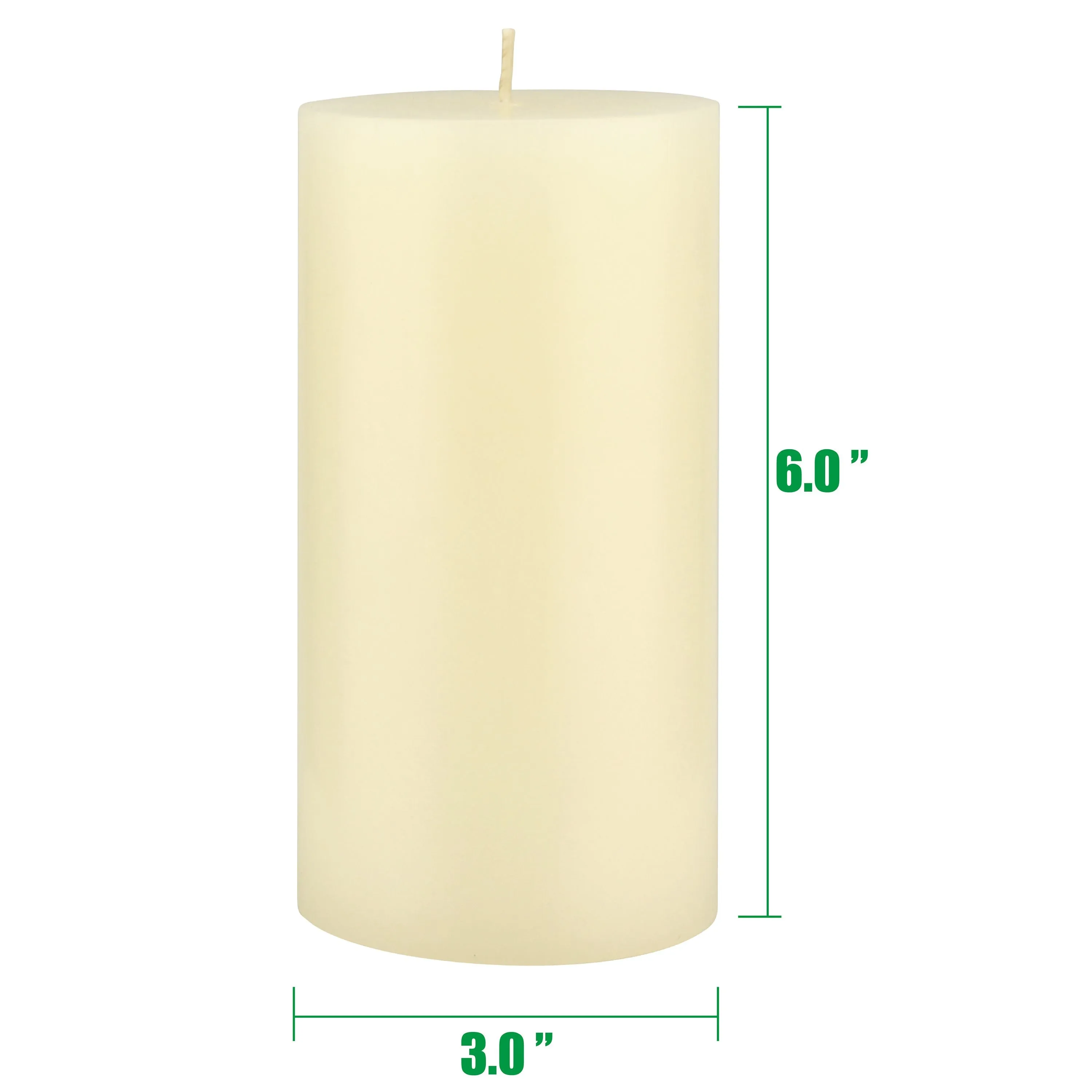 Stonebriar Unscented 3" x 6" 1-Wick Ivory Pillar Candles, 6 Pack, Off-White (WS)