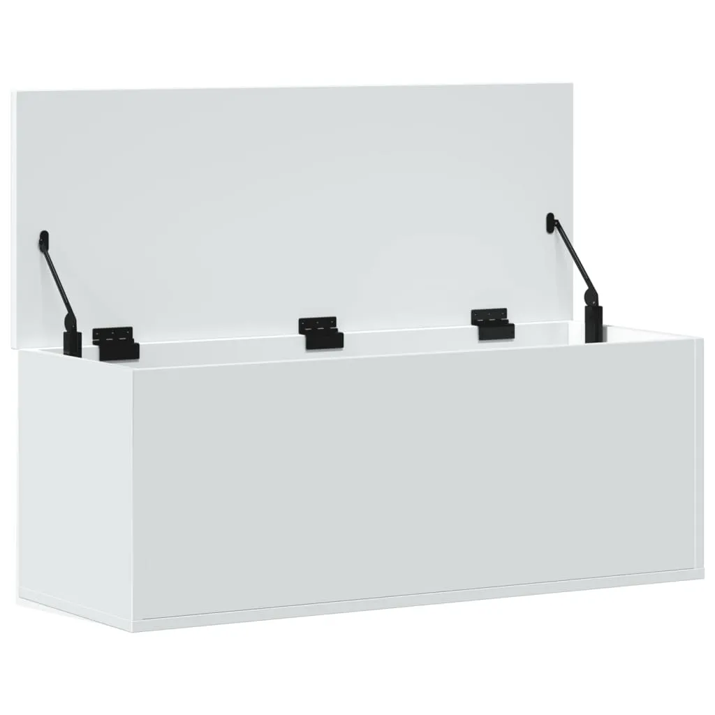 Storage Box White 90x35x35 cm Engineered Wood