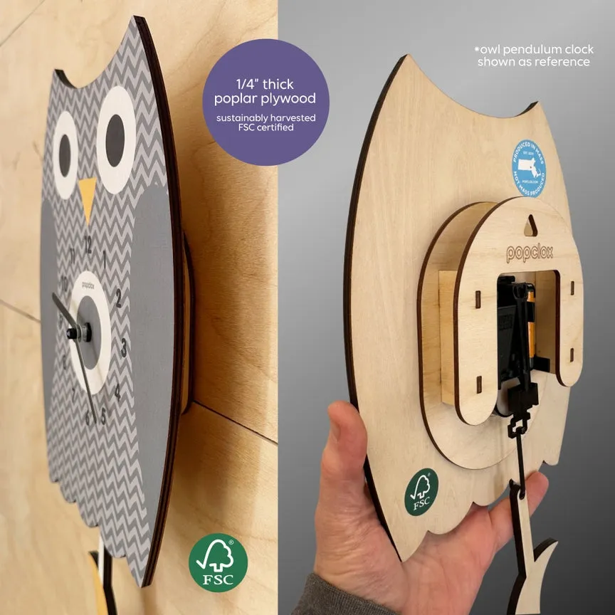 Sunflower Wooden Pendulum Clock by Popclox