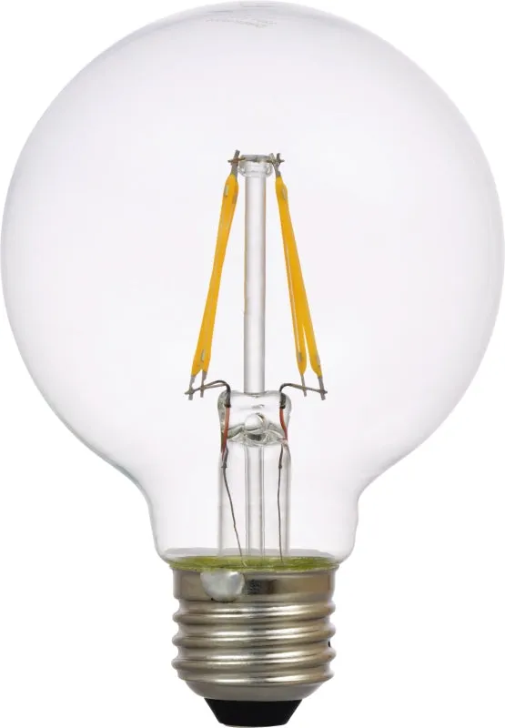 Sylvania 40764 LED Bulb, Globe, G25 Lamp, 40 W Equivalent, E26 Lamp Base, Dimmable, Clear, Soft White Light :BX 2: QUANTITY: 1
