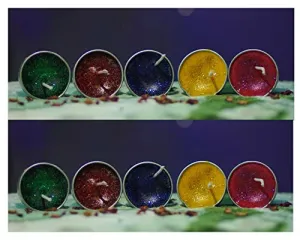 Tedz Candles Tea Light Round Candles for Home Decoration, Gifting, House,Birthday, Diwali, Festival Decorative Candles_(Multicolor-Pack of 50) FV