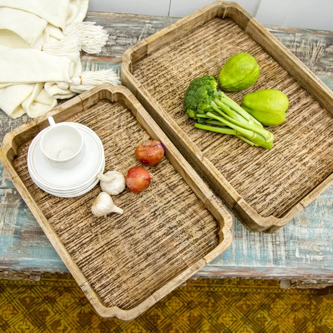 Terra Set of Two Mango wood Trays
