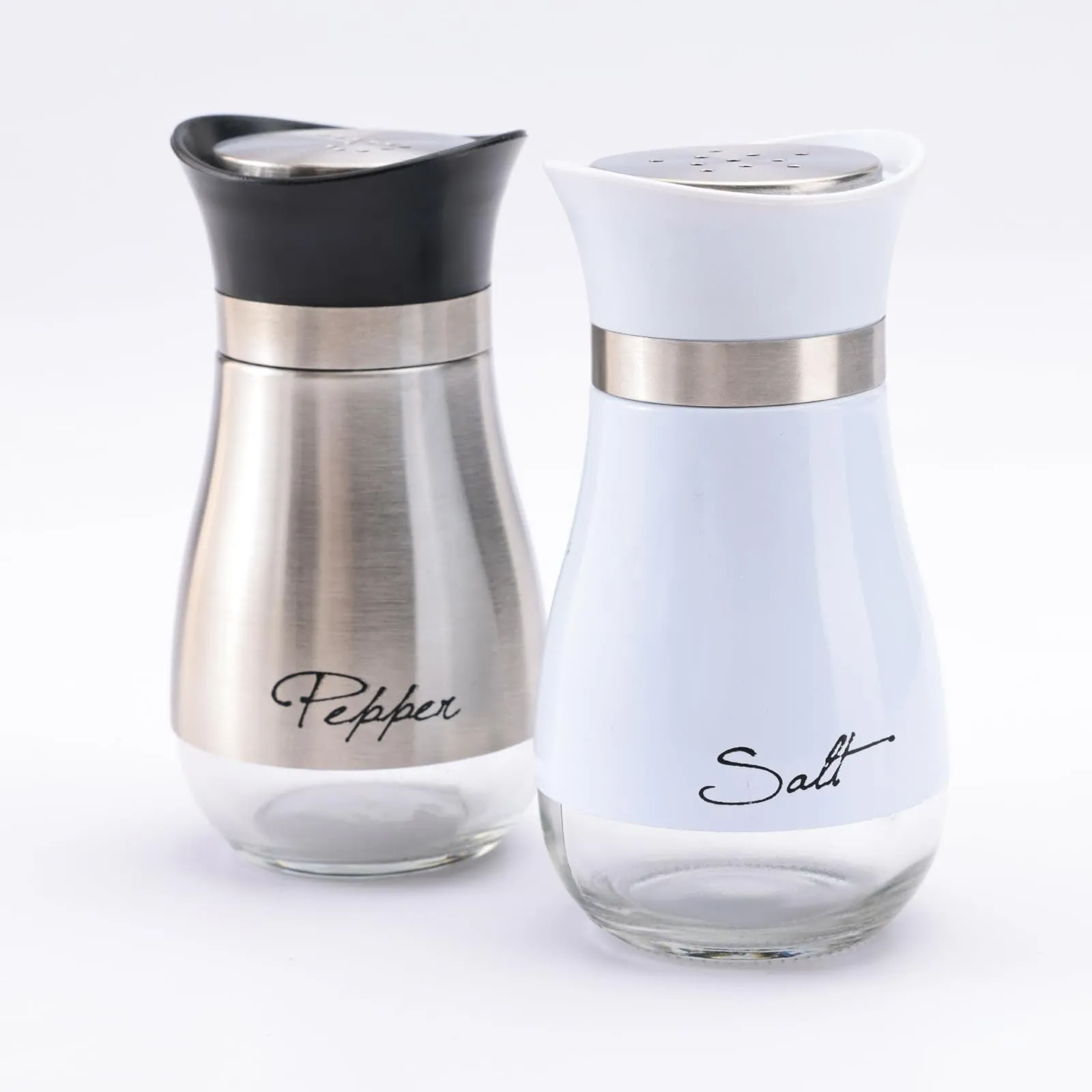 The Better Home Glass Salt & Pepper Shakers Set | Salt & Pepper Dispenser | Moisture-Proof Seasoning Shakers Set | Perfect Pour Holes for Kitchen Dining Table Restaurant (Pack of 1)
