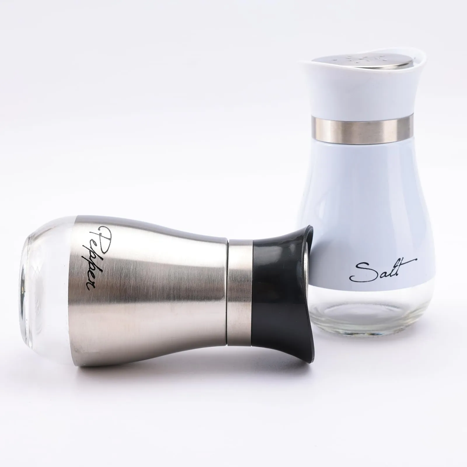 The Better Home Glass Salt & Pepper Shakers Set | Salt & Pepper Dispenser | Moisture-Proof Seasoning Shakers Set | Perfect Pour Holes for Kitchen Dining Table Restaurant (Pack of 1)
