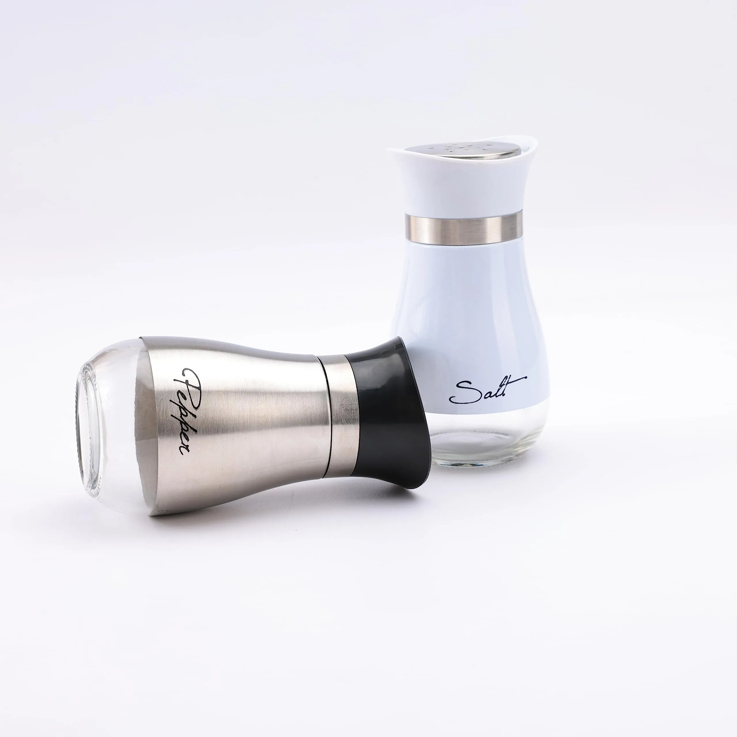 The Better Home Glass Salt & Pepper Shakers Set | Salt & Pepper Dispenser | Moisture-Proof Seasoning Shakers Set | Perfect Pour Holes for Kitchen Dining Table Restaurant (Pack of 1)