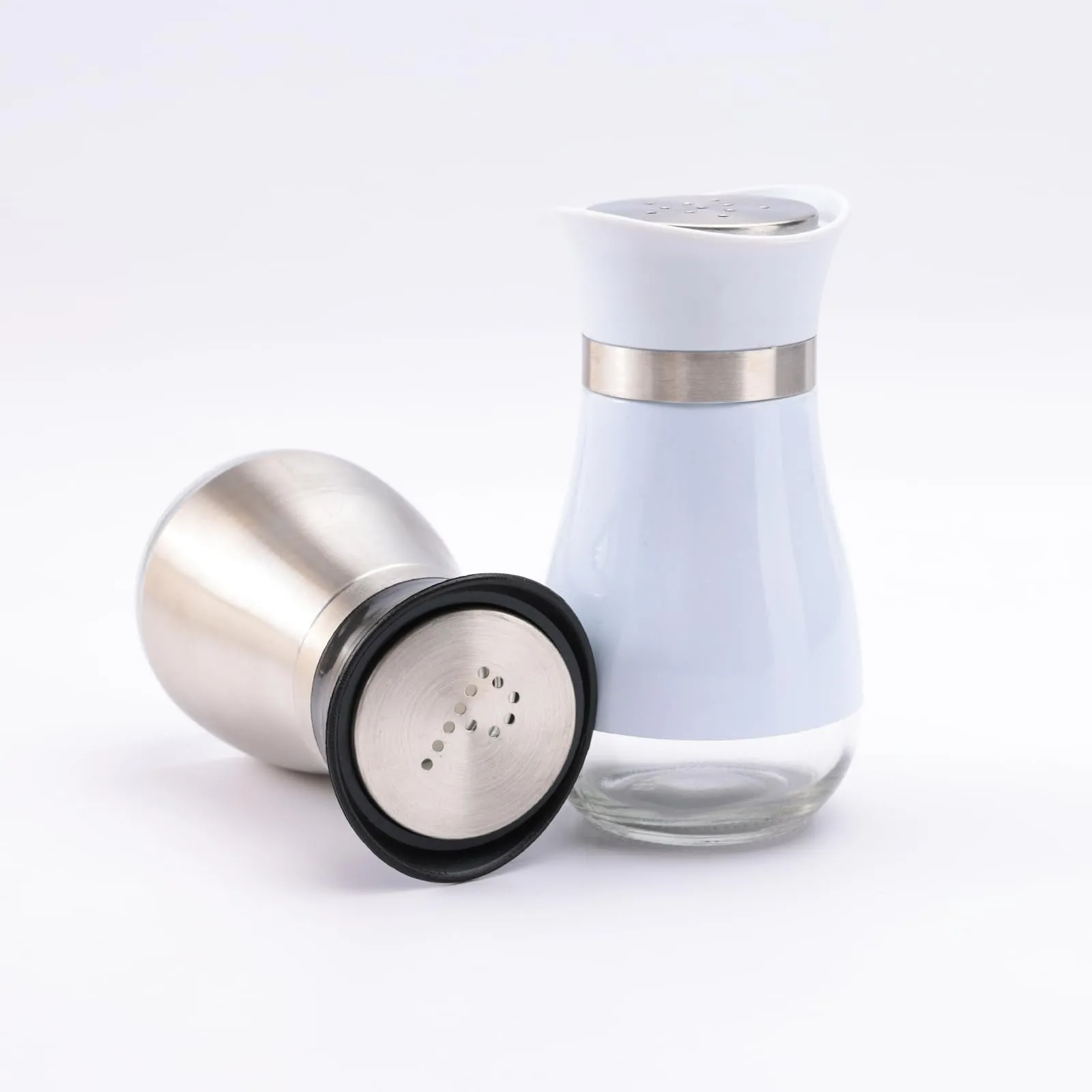The Better Home Glass Salt & Pepper Shakers Set | Salt & Pepper Dispenser | Moisture-Proof Seasoning Shakers Set | Perfect Pour Holes for Kitchen Dining Table Restaurant (Pack of 1)