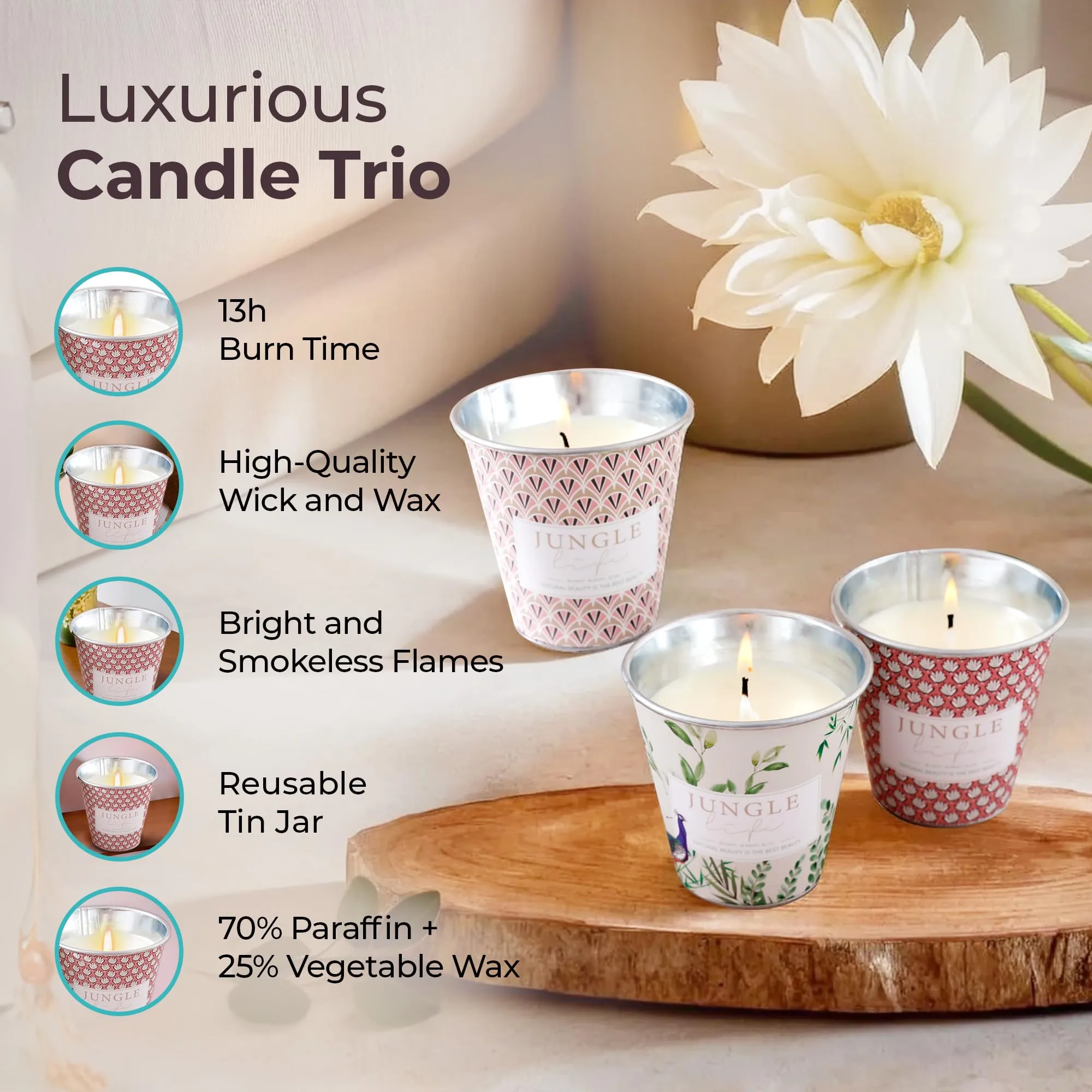 The Better Home Scented Candles for Gifting | 13 Hrs Burn Time | Aromatherapy Soy Wax Candles for Home Decor Fragrance | Aesthetic Candles for Home | Aroma Scented Candles for Bedroom | Pack of 3