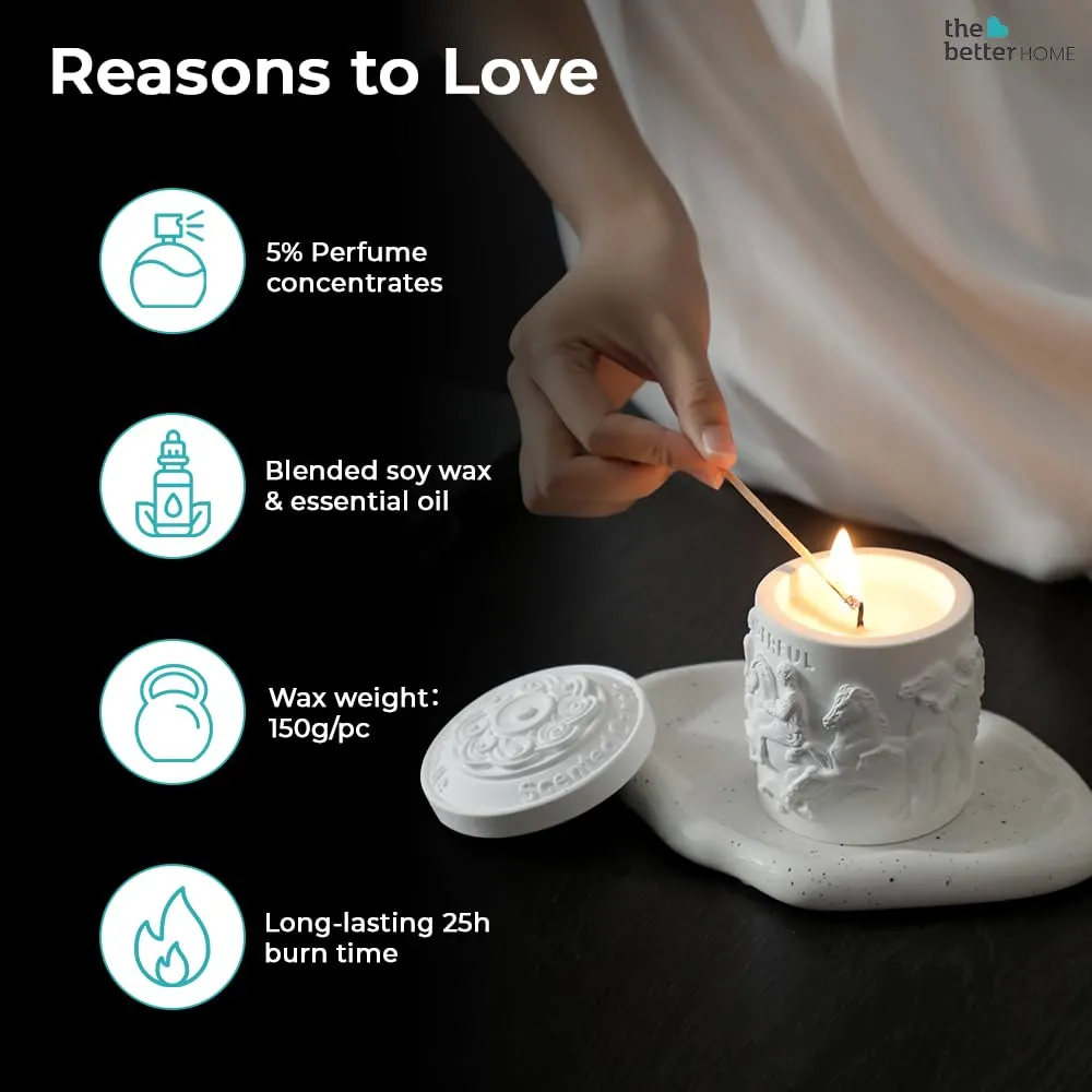 The Better Home Scented Candles for Gifting | 25 Hrs Burn Time | Aromatherapy Soy Wax Candles for Home Decor Fragrance | Aesthetic Candles for Home | White Tea Happy Aroma Scented Candles for Bedroom