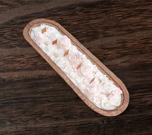 THE DR'S ARTISTREE Rosy Bunch Dough Bowl Decoractive Candle for Home Decor | Long Lasting | Perfect for Gifting,Home,Birthday,Diwali,Christmas,Decorative Candles,Balcony,Birthday