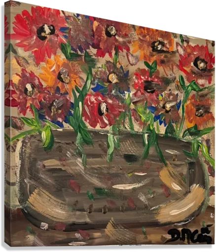 The Happy Flowers Original Artwork by Deanna Caroon