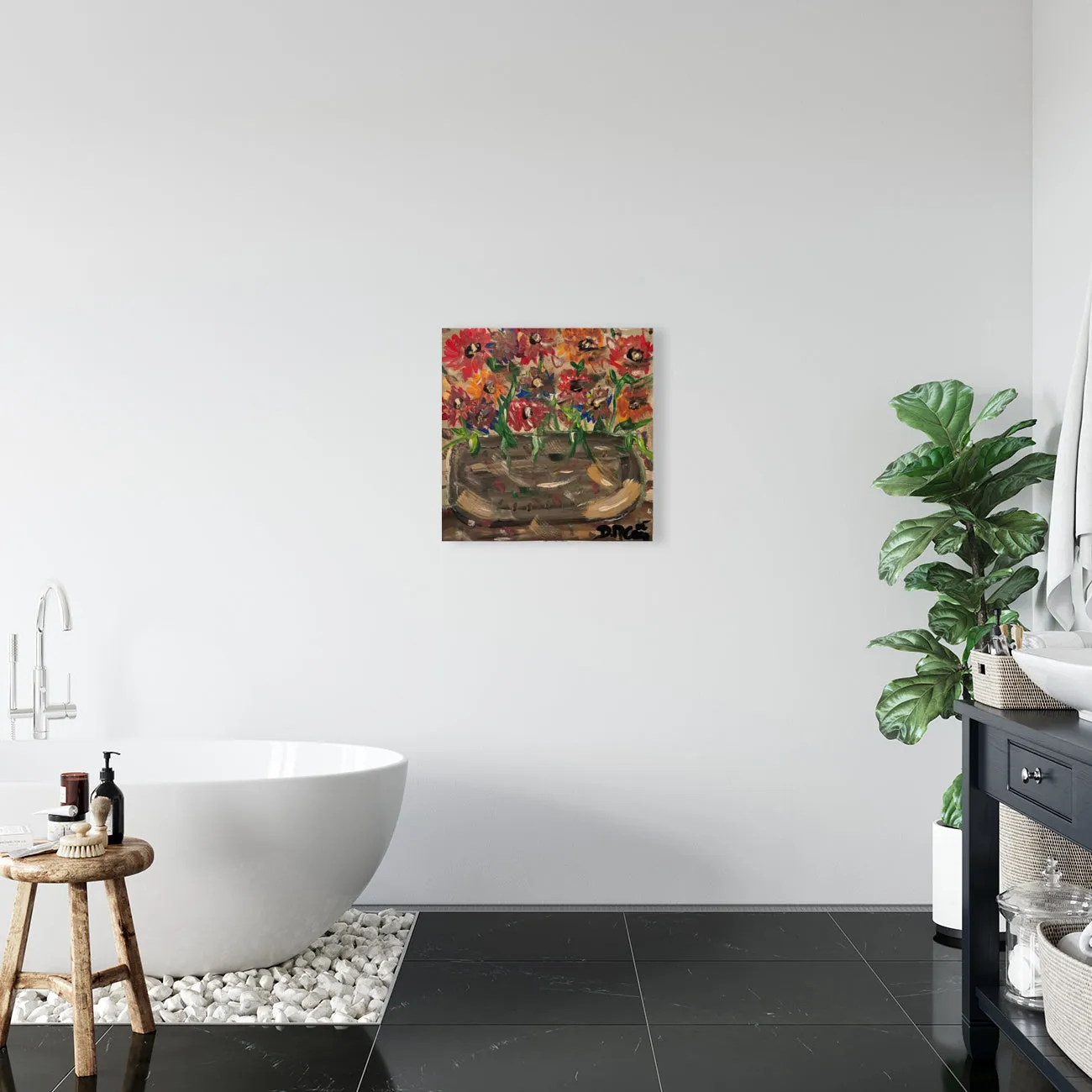The Happy Flowers Original Artwork by Deanna Caroon