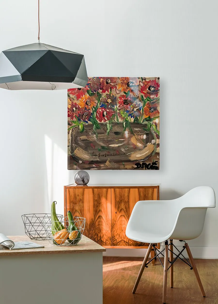 The Happy Flowers Original Artwork by Deanna Caroon