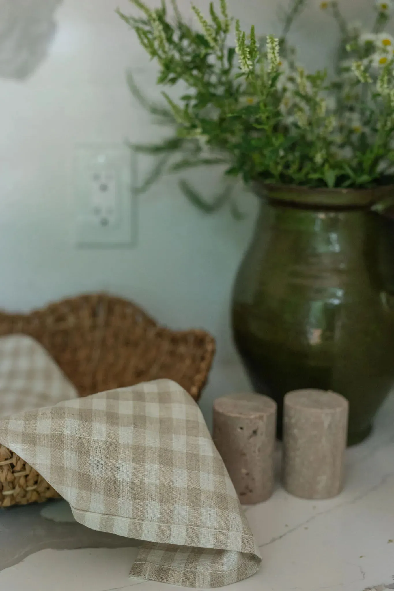 Travertine Salt & Pepper Shakers
