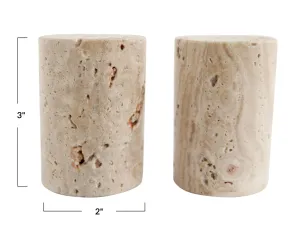 Travertine Salt   Pepper Set of 2