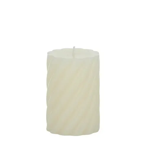 Twist Pillar Candle Ivory