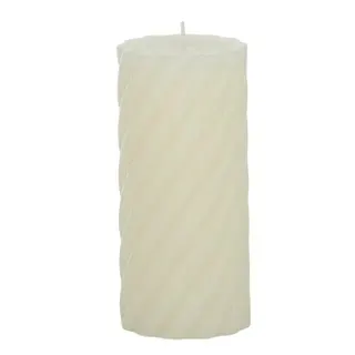 Twist Pillar Candle Ivory