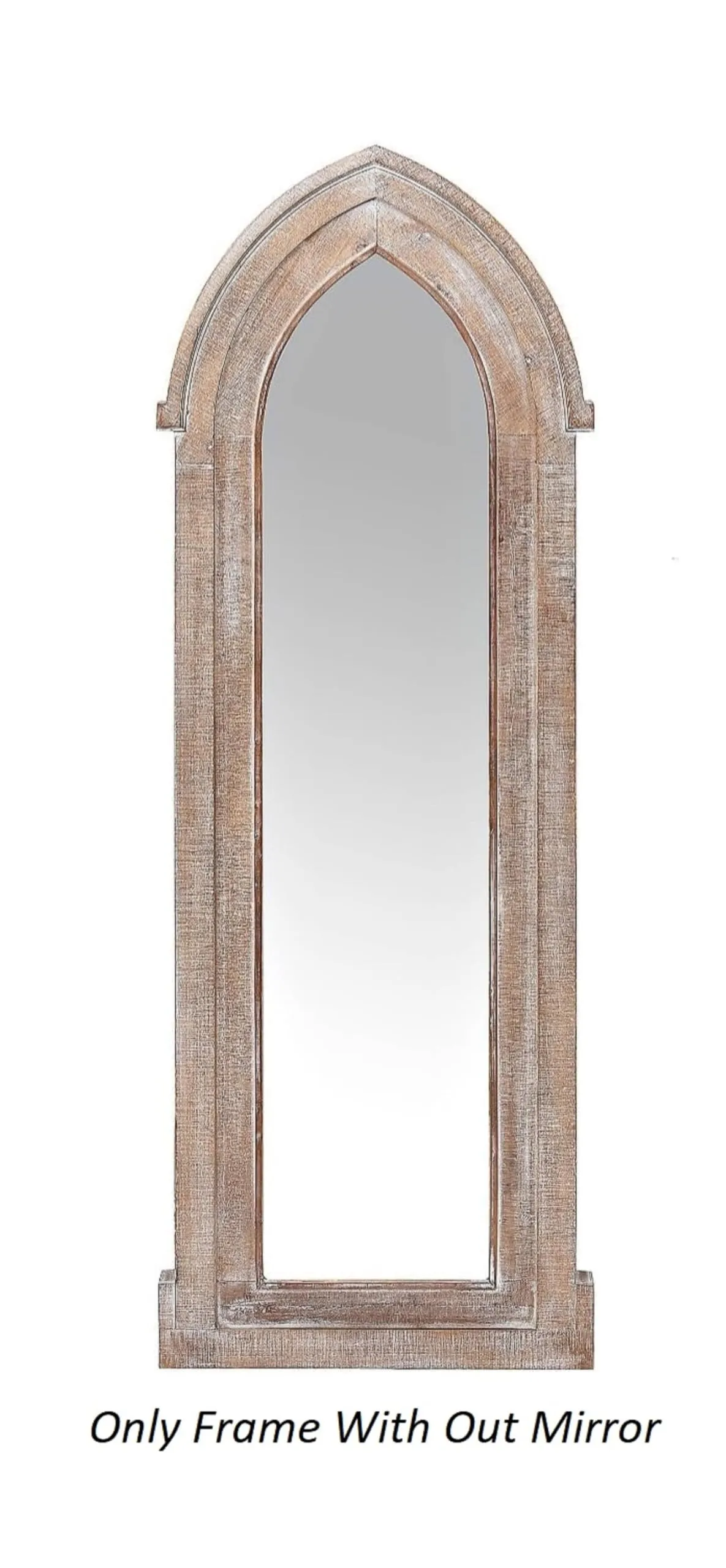 UPZING DECOR Wood Wall Mirror | Wall decorative | Wall Hanging | living room | bedroom | office decor | Full lenght Mirror | Only Frame with Out Mirror (48"x18" Inch)(Brown)