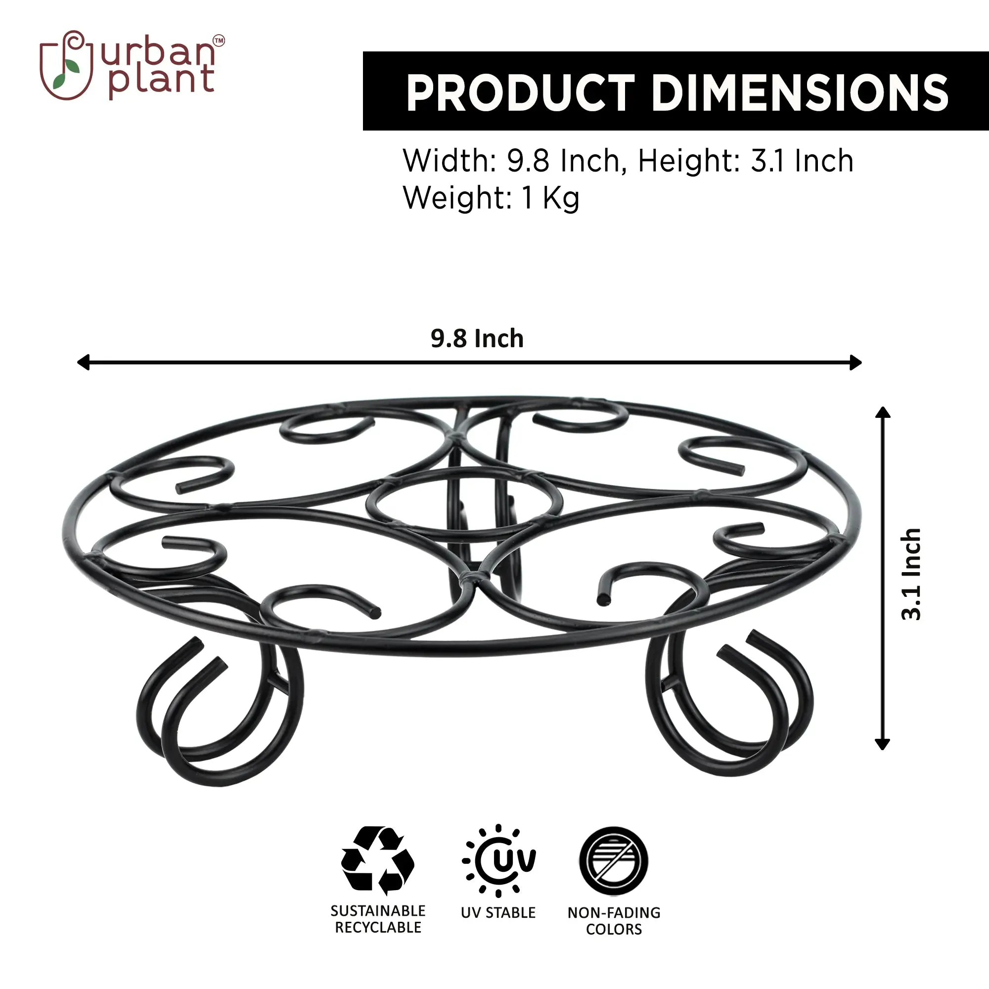 Urban Plant Jardiniere Black Stand for Balcony and Garden