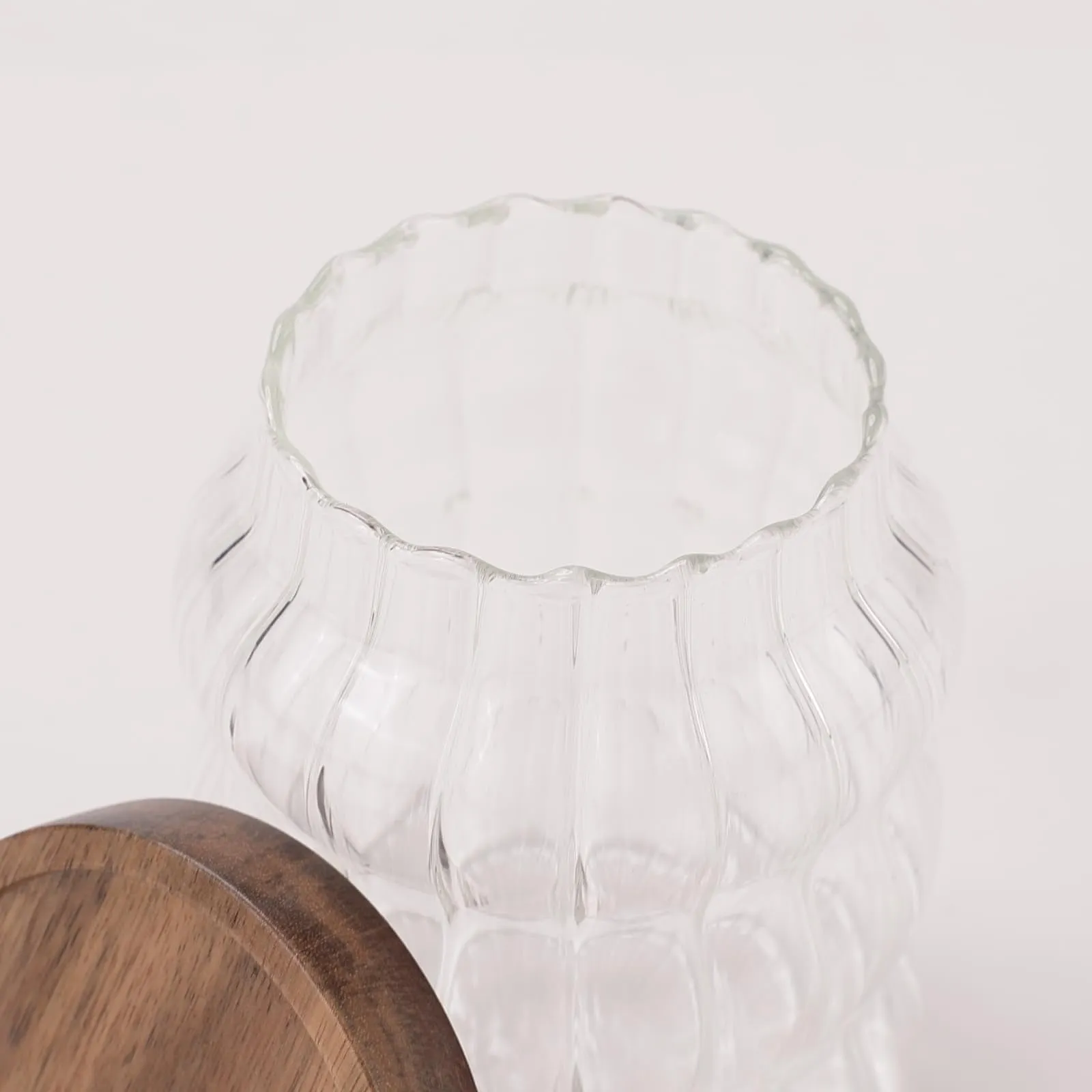 USHA SHRIRAM Borosilicate Containers With Wooden Lid (400ml - 2Pcs) | Glass Container Jar For Kitchen Storage | Microwave Safe | Kitchen Containers Box With Air Tight Lid | Kitchen Organisers