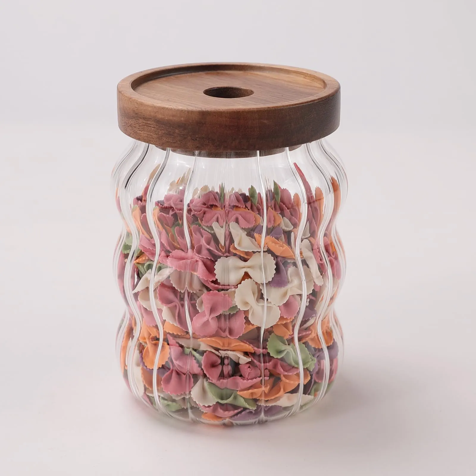 USHA SHRIRAM Borosilicate Containers With Wooden Lid (400ml - 2Pcs) | Glass Container Jar For Kitchen Storage | Microwave Safe | Kitchen Containers Box With Air Tight Lid | Kitchen Organisers