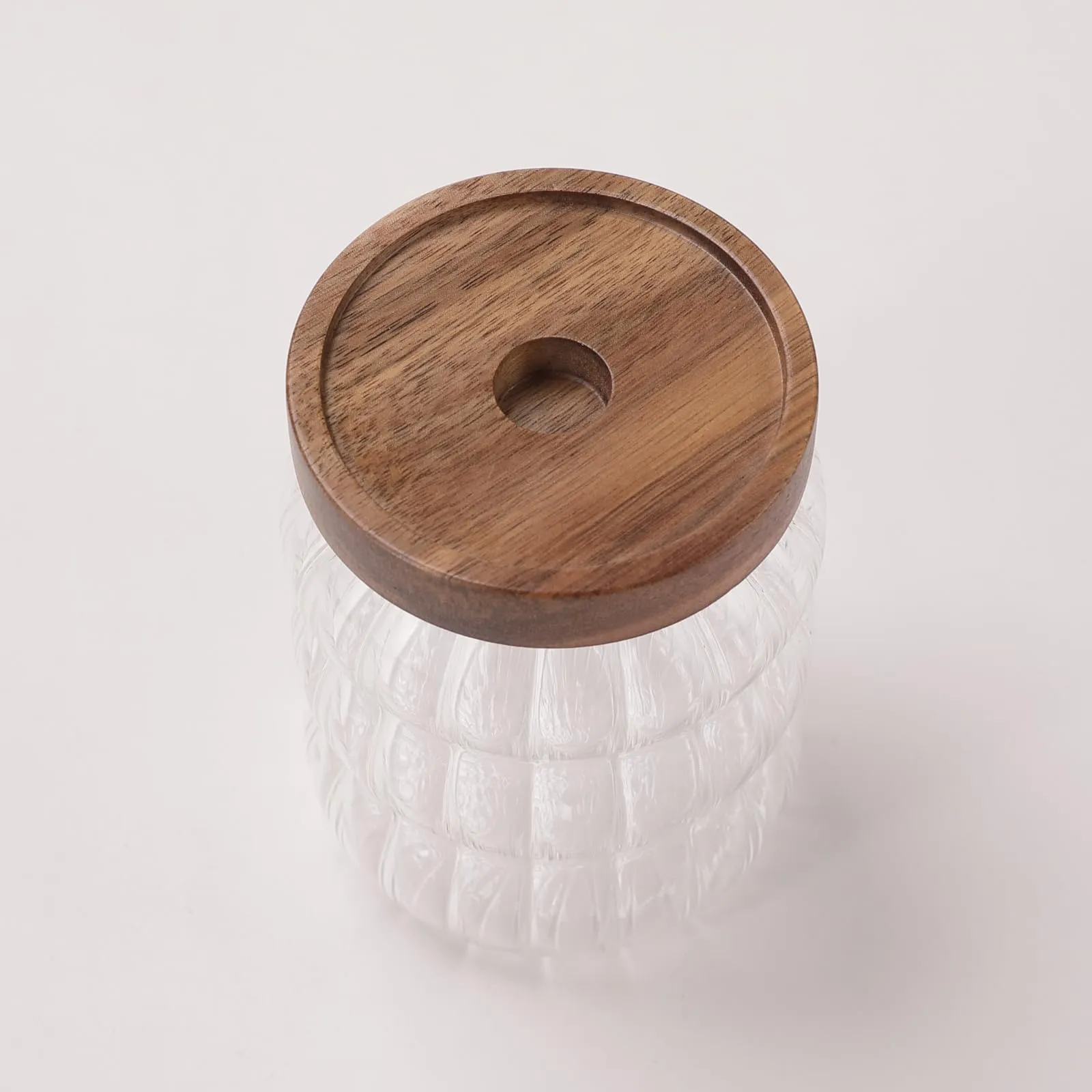 USHA SHRIRAM Borosilicate Containers With Wooden Lid (400ml - 2Pcs) | Glass Container Jar For Kitchen Storage | Microwave Safe | Kitchen Containers Box With Air Tight Lid | Kitchen Organisers