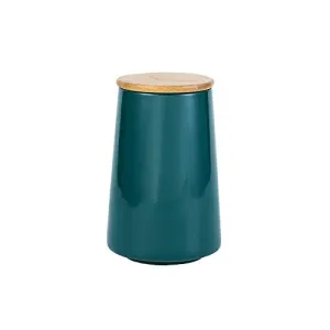 USHA SHRIRAM Ceramic Jars (850 ml) Container For Kitchen Storage Box | Spice Jars For Kitchen | Kitchen Jars & Containers Set With Lid | Air Tight Jars & Containers For Storage | Green