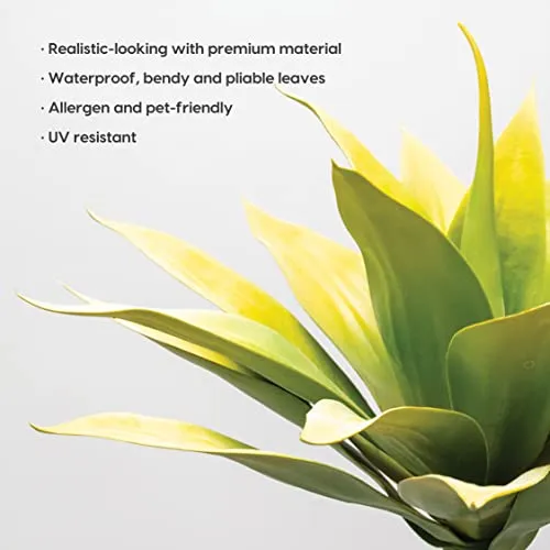 Velener Artificial Agave Fake Plant Room Decor Color Yellow 22 Inches Set of 1