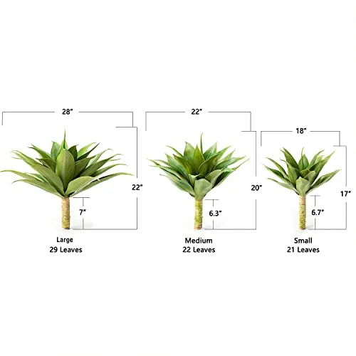 Velener Outdoor Agave Plant UV Resistant 28 Inch Color Green