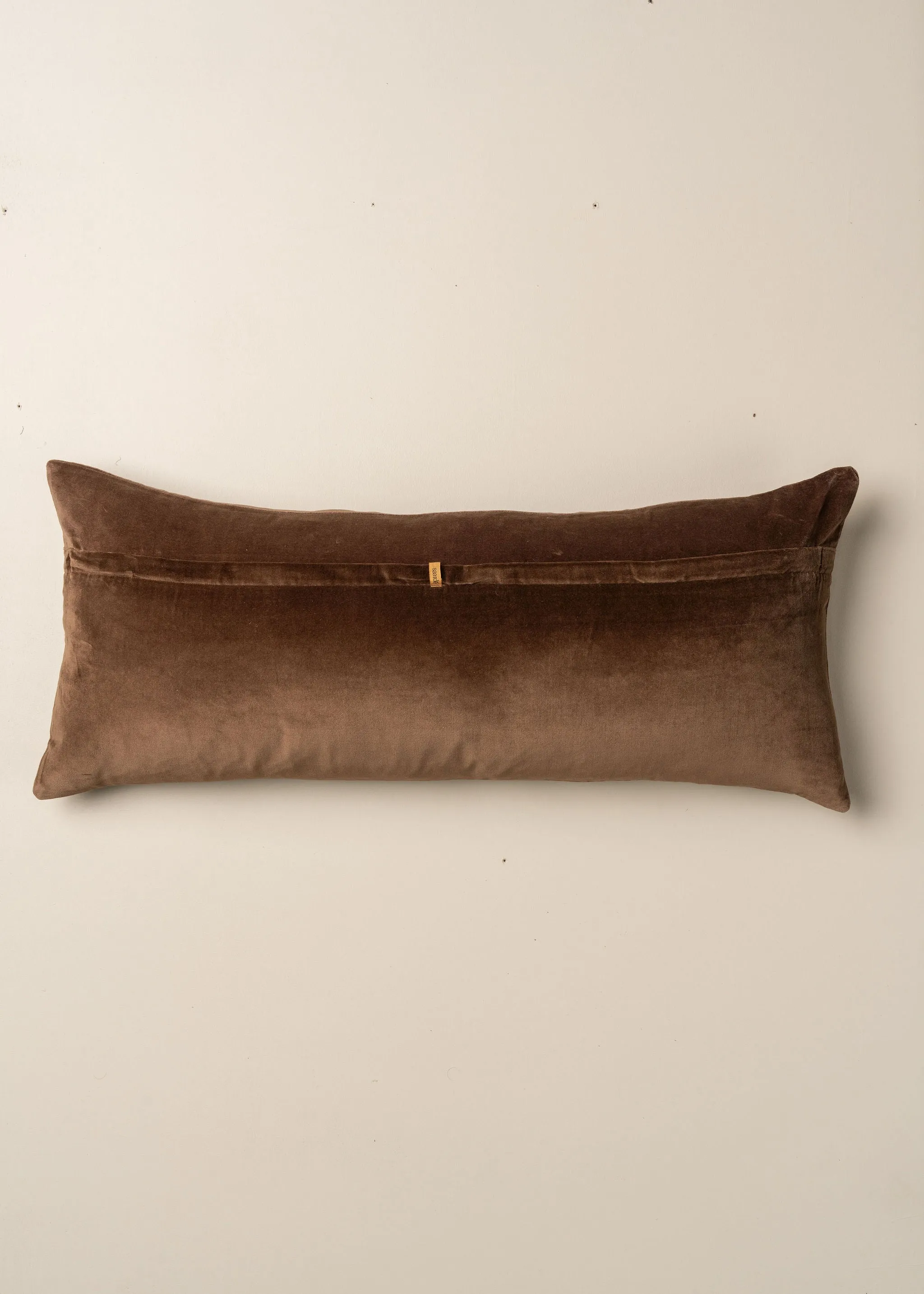 Velvet Bolster Cushion | No Fringe | Chocolate