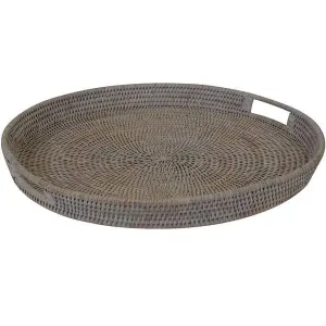 Verandah Natural Rattan Tray Round Large