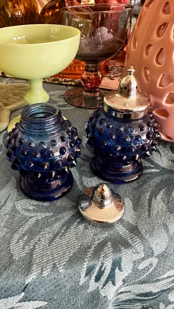 Vintage Hobnail Salt and Pepper Shakers - Glass