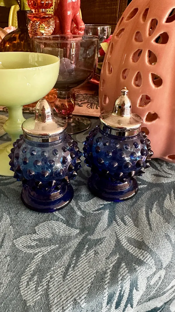 Vintage Hobnail Salt and Pepper Shakers - Glass