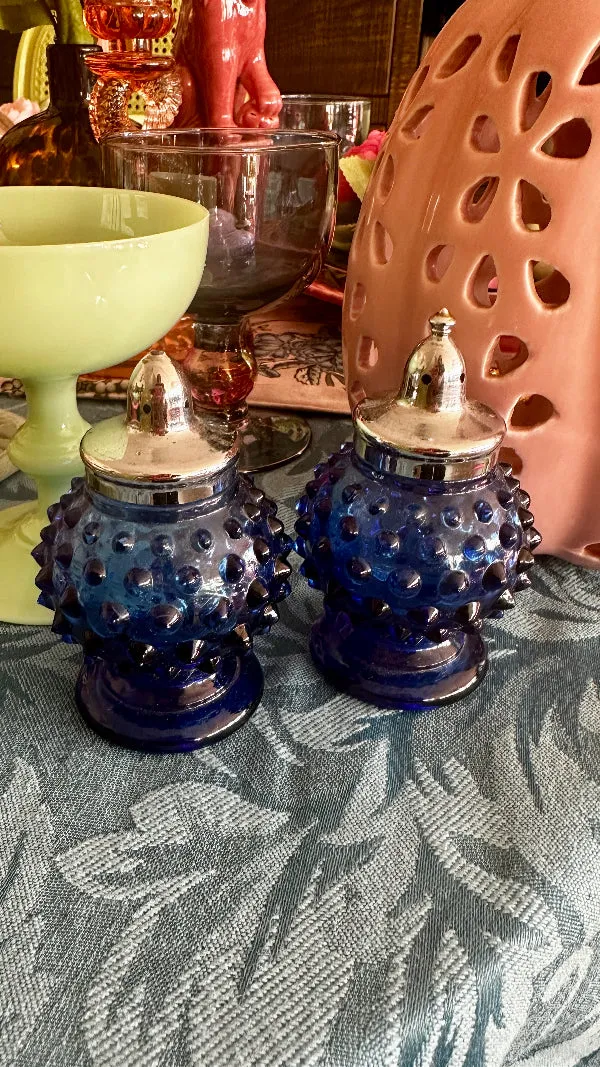 Vintage Hobnail Salt and Pepper Shakers - Glass