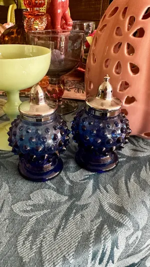 Vintage Hobnail Salt and Pepper Shakers - Glass